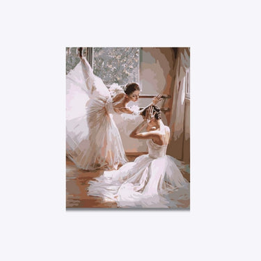 White Dance 40x50cm - Timanttimaalaus